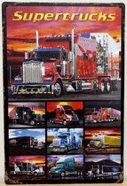 Super trucks Vrachtwagen collage Reclamebord van metaal METALEN-WANDBORD - MUURPLAAT - VINTAGE - RETRO - HORECA- BORD-WANDDECORATIE -TEKSTBORD - DECORATIEBORD - RECLAMEPLAAT - WANDPLAAT - NOSTALGIE -CAFE- BAR -MANCAVE- KROEG- MAN CAVE
