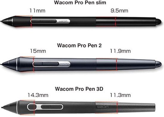 Wacom Pro Pen Slim KP301E00DZ - stylus pen zwart voor grafische teken tablet