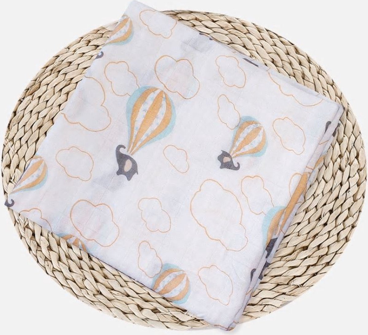 swaddle Luchtballon XL hydrofiele omslagdoek 120 x 120 cm katoen