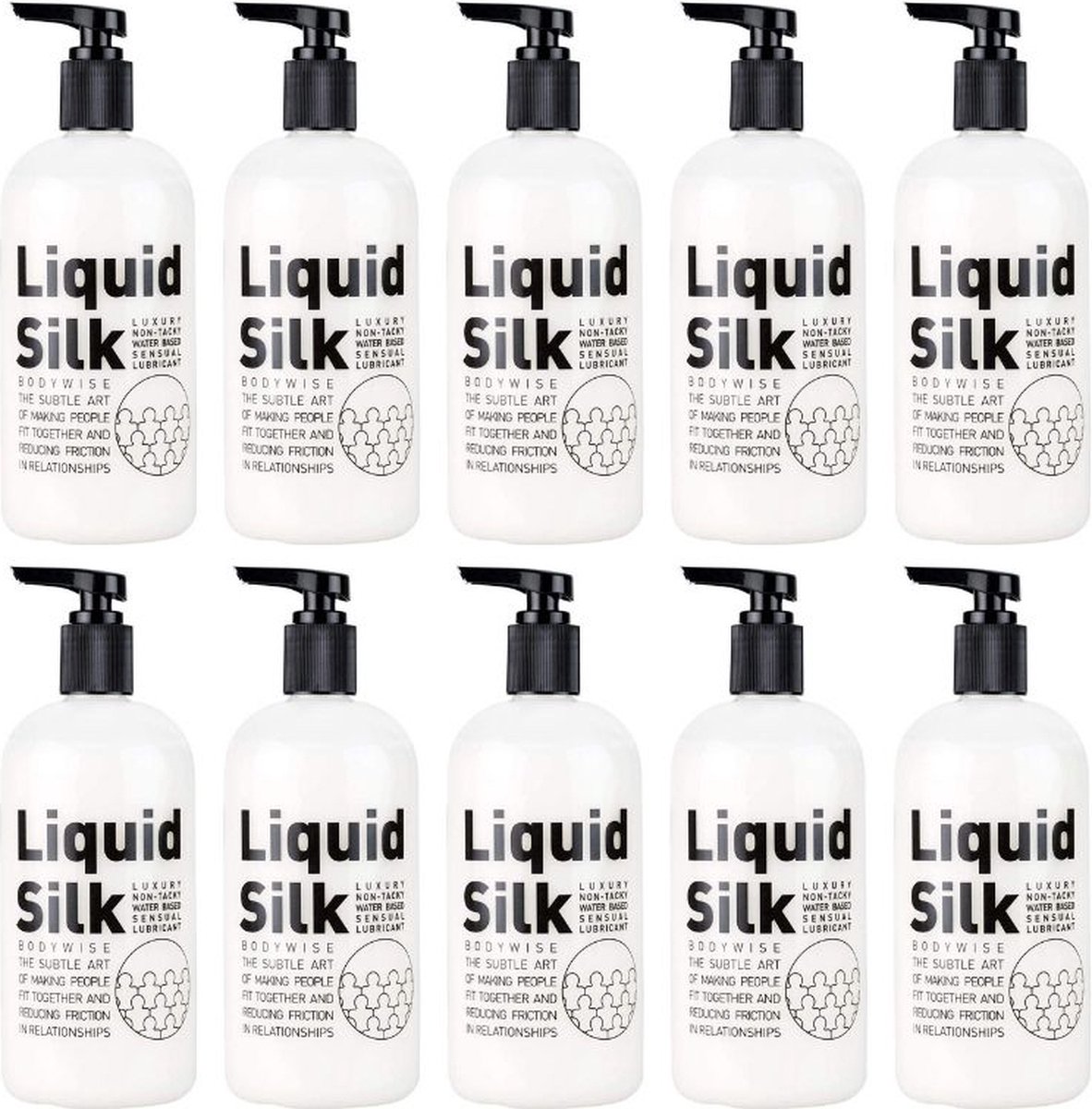 Liquid Silk glijmiddel waterbasis 10 x 250 ml voordeelverpakking