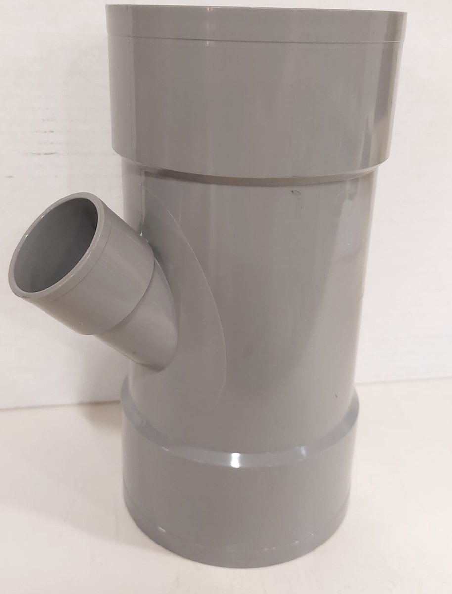 PVC Mof T-stuk 45° LIJM 45-110 x 40 - Voor Rioolbuis : 110 mm en 40 mm