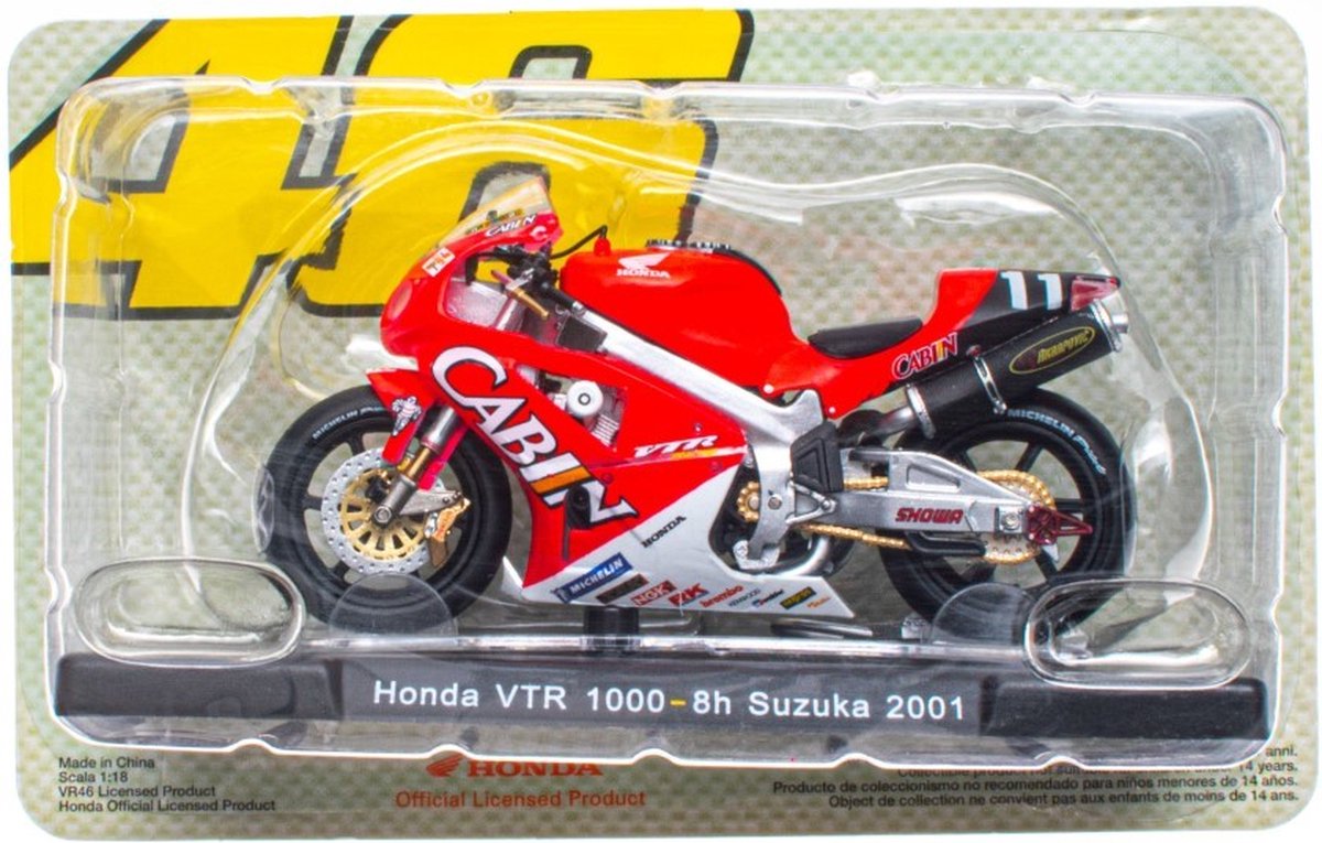 Leo Models - Valentino Rossi's Bikes 46 - Honda VTR 1000 - 8h Suzuka 2001 -niet geschikt voor kinderen jonger dan 14 jaar