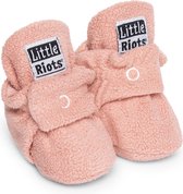 Little Riots - chaussons bébé - polaire originale - vieux rose - chaussons pour votre bébé, bambin et bambin pour garçons et filles - 3-6 mois (10cm) - pointure 16-17