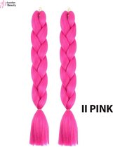 Vlechthaar Synthetisch 58cm (II Pink) | Haar Vlechten Extensions | Vlechtharen 2 pakken x 58cm per stuk