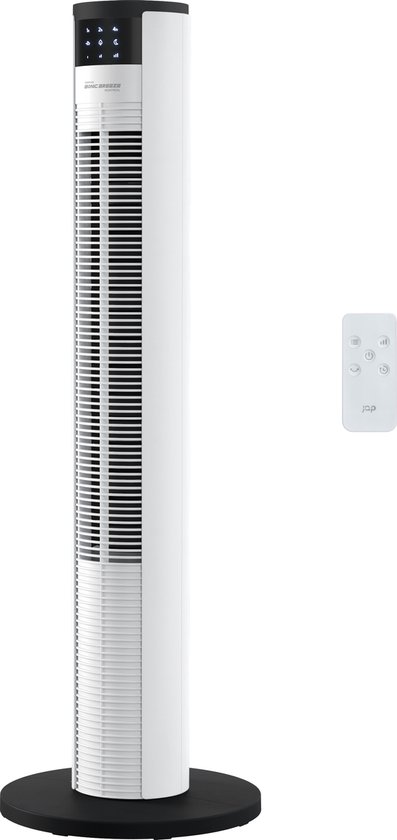 JAP Montreal - Stille torenventilator - Afstandsbediening en timer - Oscillerende kolomventilator - Design ventilator staand - Mat wit