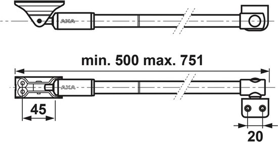 Axa Telescopische raamuitzetter 50IN binnendraaiend wit 2846-00-54 - Axa