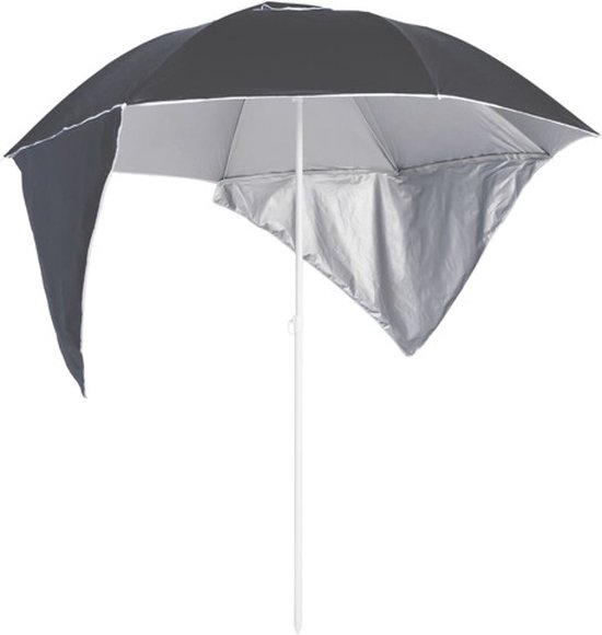 Parasol de plage vidaXL - 215 cm - Anthracite - Parasols - Protection solaire - Accessoires de jardin - Boissons d'extérieur