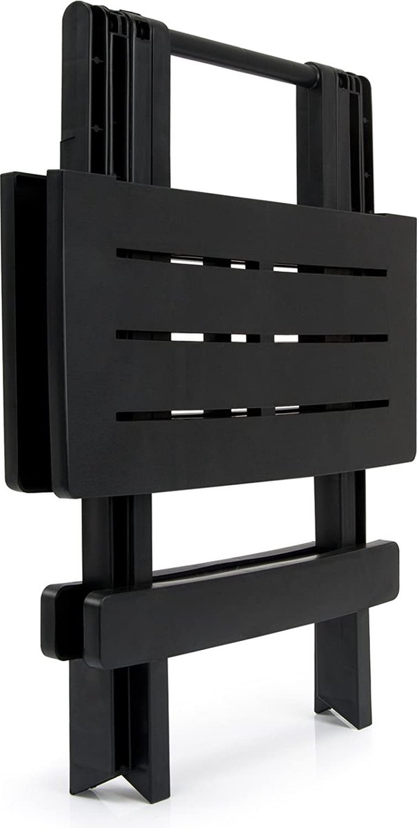 CGPN - Set van 2 klaptafels Adige 50x45x43cm draagbare campingtafel bijzettafel - zwart
