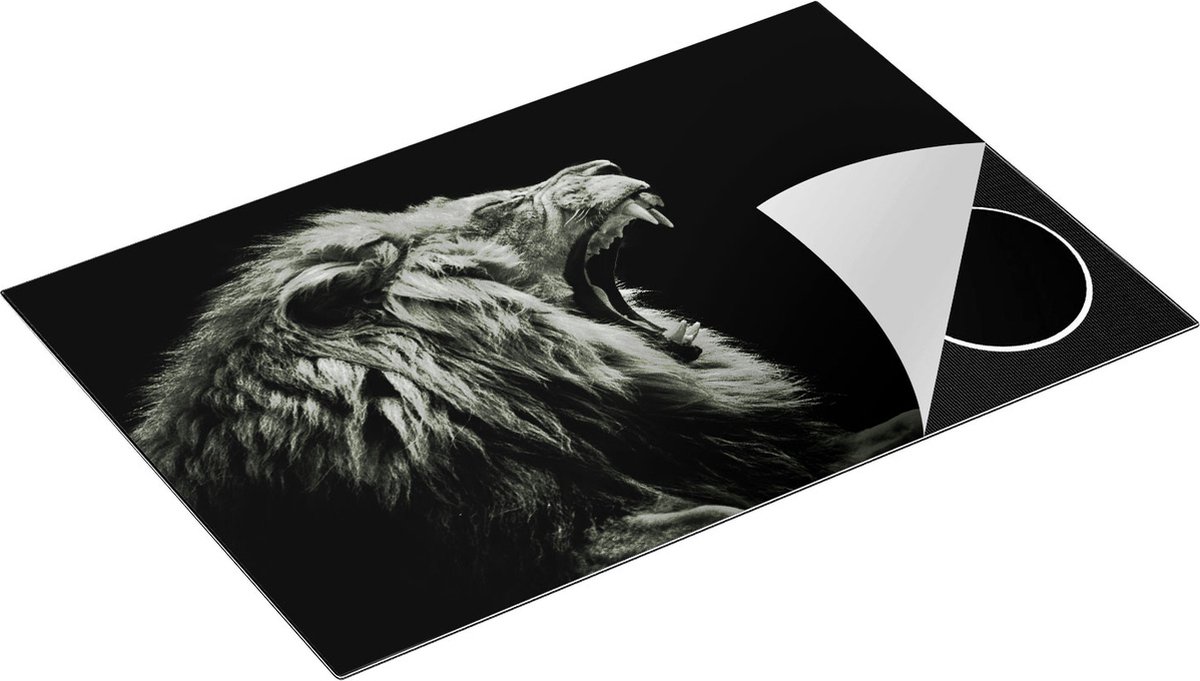 Chefcare Inductie Beschermer Brullende Leeuw - Leeuwenkop - 81x52 cm - Afdekplaat Inductie - Kookplaat Beschermer - Inductie Mat