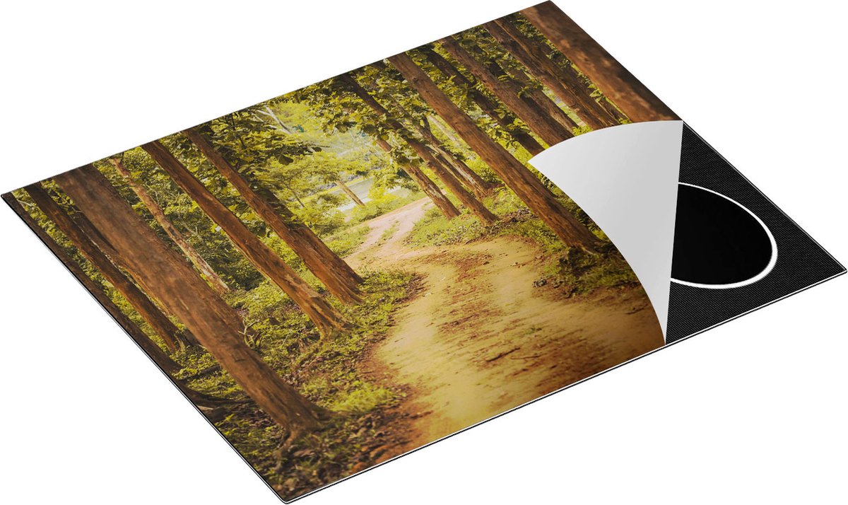 Chefcare Inductie Beschermer Pad in het Bos met Bomen - 65x55 cm - Afdekplaat Inductie - Kookplaat Beschermer - Inductie Mat