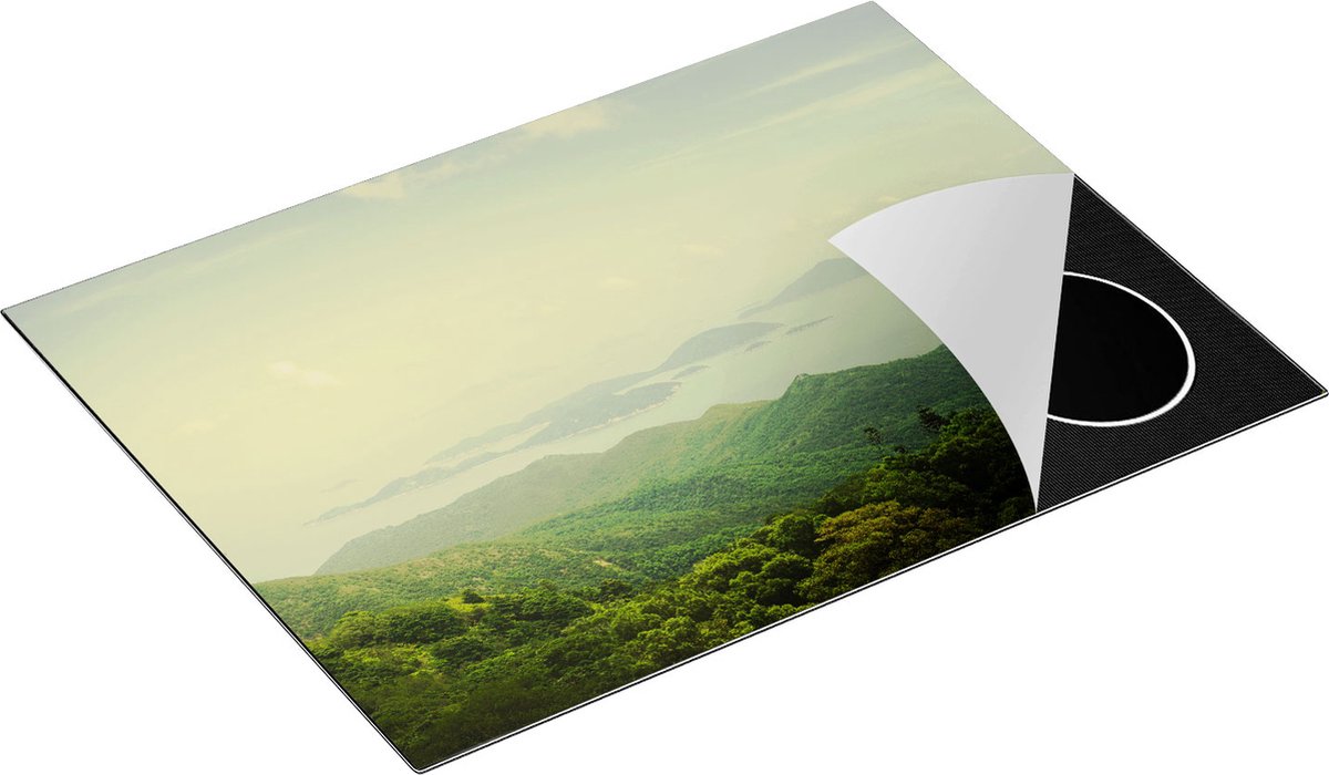 Chefcare Inductie Beschermer Boeddha Standbeeld in het Bos - 71x52 cm - Afdekplaat Inductie - Kookplaat Beschermer - Inductie Mat