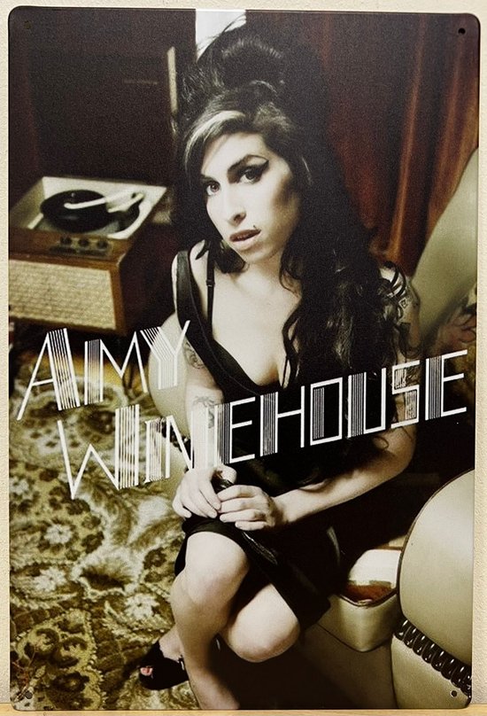 Amy Winehouse Reclamebord van metaal METALEN-WANDBORD - MUURPLAAT - VINTAGE - RETRO - HORECA- BORD-WANDDECORATIE -TEKSTBORD - DECORATIEBORD - RECLAMEPLAAT - WANDPLAAT - NOSTALGIE -CAFE- BAR -MANCAVE- KROEG- MAN CAVE