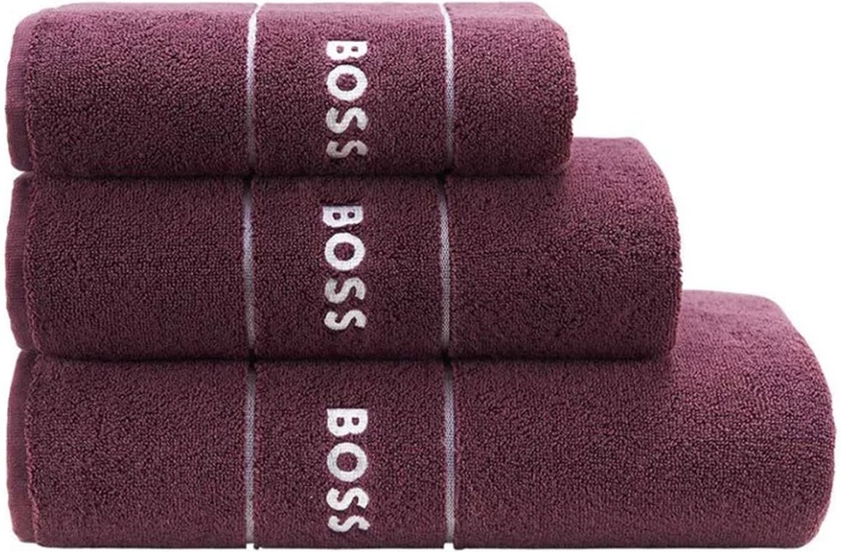 Hugo Boss handdoek - Plain - Burgundy - 50x100 cm