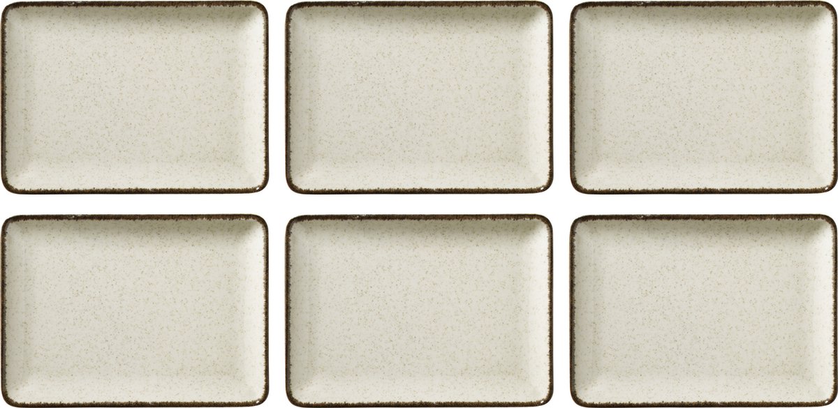 Cactula Kitchen Trend Creme Ocean schaal 23 x 17 set van 6