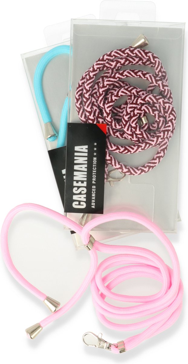Cordon Téléphone Portable Universel - Dragonne/Collier Réglable 1,6 M, Nylon, Patchs Adhésifs (Noir)