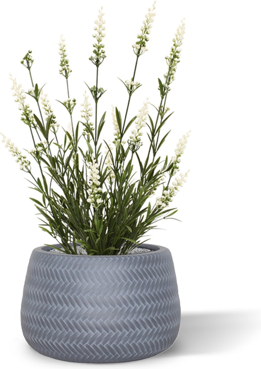 maxifleur Kunstplanten Lavendel kunstplant 50cm in pot - wit - UV bestendig