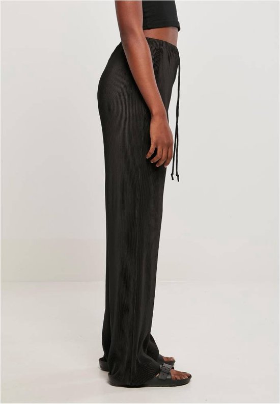 Pantalon Large Urban Classics -XL- Zwart Plissé