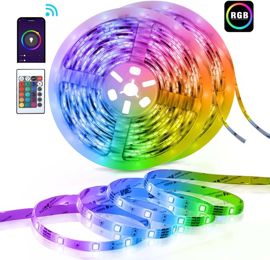 Teckin LED Strip 10 Meter RGB - Kleur Veranderende Lichtstrip - Alexa App Control Music Sync LED-lamp Voor Slaapkamer - LED-verlichting Voor Home Decor - Party - Bar - DIY-modus