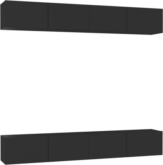 vidaXL-Tv-meubelen-4-st-100x30x30-cm-spaanplaat-zwart