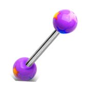 Piercing langue étoiles colorées violettes © LMPiercings
