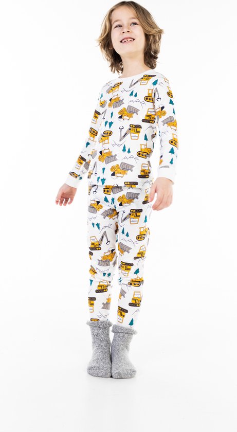 Pyjama met Bulldozer - 100% Katoen - Super Comfortabel