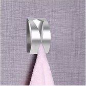 Repus - Ophanghaken - Zelfklevend - Houder/hanger voor doeken - Roestvrij - Set van 4 - Tulp design - Zilver