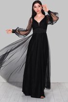 HASVEL-Glitter Jurk - Avond jurk - Feestjurk - Zwarte maxi jurk - Dames Feestjurk -Galajurk- Maat M-HASVEL-Glitter Dress - Evening dress - Party dress - Black maxi dress - Ladies Party dress -Prom dress - Size M