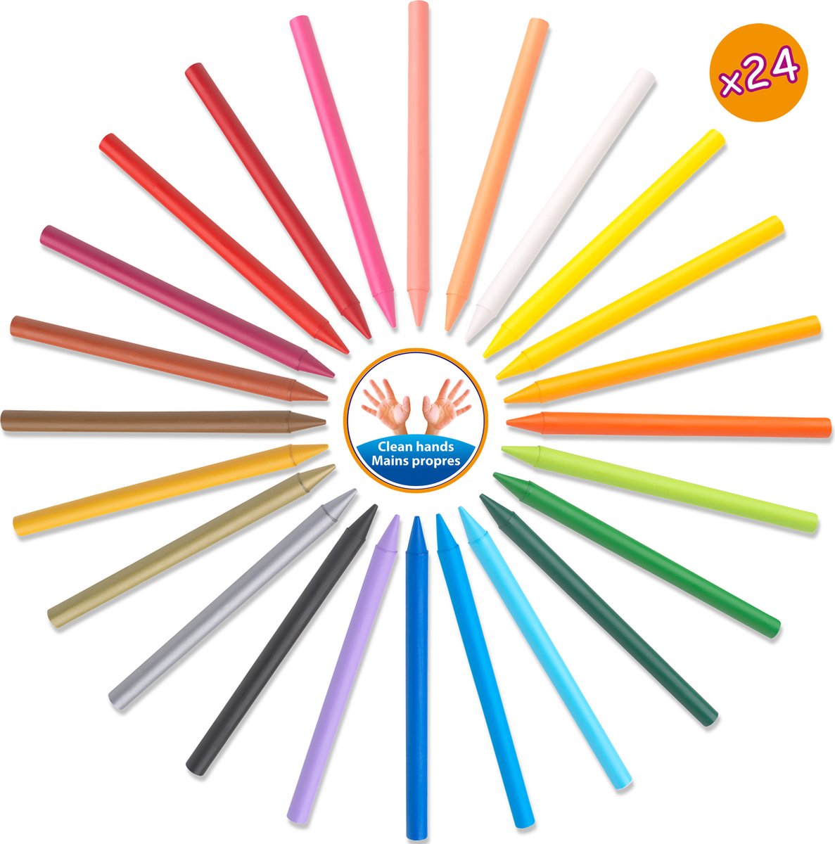 BIC Kids Plastidecor - Waskrijtjes - Vlekbestendig - Krijt - Waskrijt - Kinderen - 24 Stuks — afbeelding 2