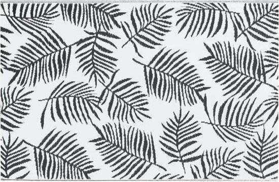 vidaXL - Buitenkleed - 190x290 - cm - PP - wit - en - zwart van VidaXL — afbeelding 4