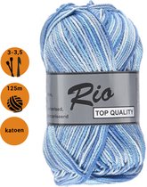 Rio Multi blauw - gemêleerd katoen garen - 5 bollen