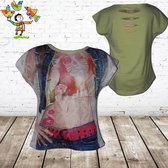 Meiden T-shirt vrouw mint -s&C-110/116-t-shirts meisjes