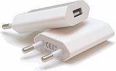 USB lader reislader - 5V 1A EU stekker Universeel geschikt voor Apple, Samsung, Huawei, IOS, Android Smartphones Tablets - Wit