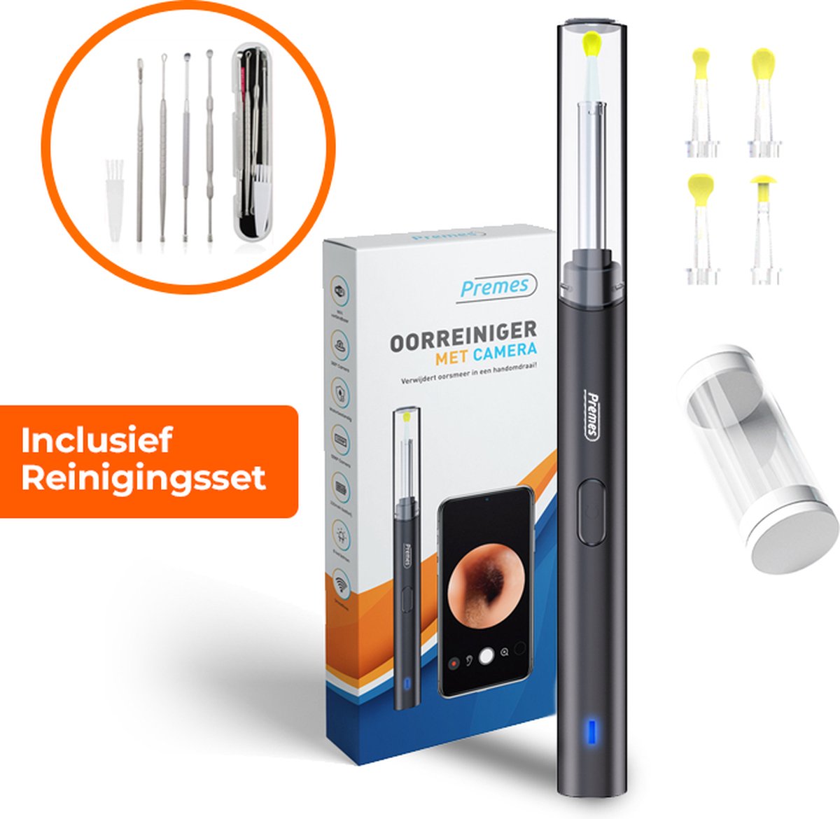 Goedkoopste Professionele Oorsmeer Verwijderaar - Uitgebreide Set - Met Camera - En App - Oor reiniger - Oorreiniger - Otoscoop - Ear Wax Cleaner - Oren Schoonmaken - Oorreiniger - Oorreiniger Oorsmeer Verwijderaar