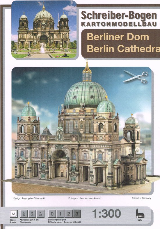 Berliner Dom Bouwplaat - Modelbouw schaal 1:300 voor ervaren bouwers