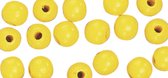 Houten kralen - geel - 12 mm - 32 stuks - gepolijst