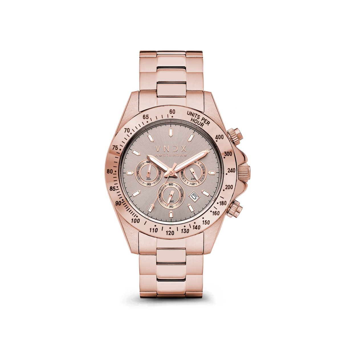 VNDX Amsterdam - Dames horloge - Power Babe Big Rosé Grijs