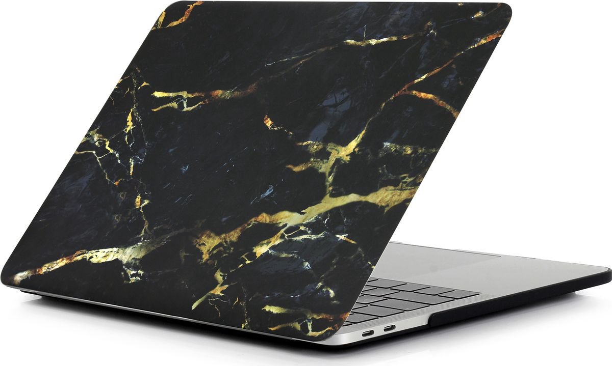 Mobigear Laptophoes geschikt voor Apple MacBook Pro 14 Inch (2021-2024) Hoes Hardshell Laptopcover MacBook Case | Mobigear Marble - Zwart / Bruin - Model A2442 / A2779 / A2918 / A2992 / A3401