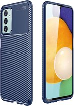 Mobigear Hoesje geschikt voor Samsung Galaxy M23 Telefoonhoesje Flexibel TPU | Mobigear Racing Backcover | Galaxy M23 Case | Back Cover - Blauw