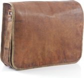 Sac messager 17 pouces - Vintage Look Cognac Brown Cuir Laptop Bag - Almeria 17