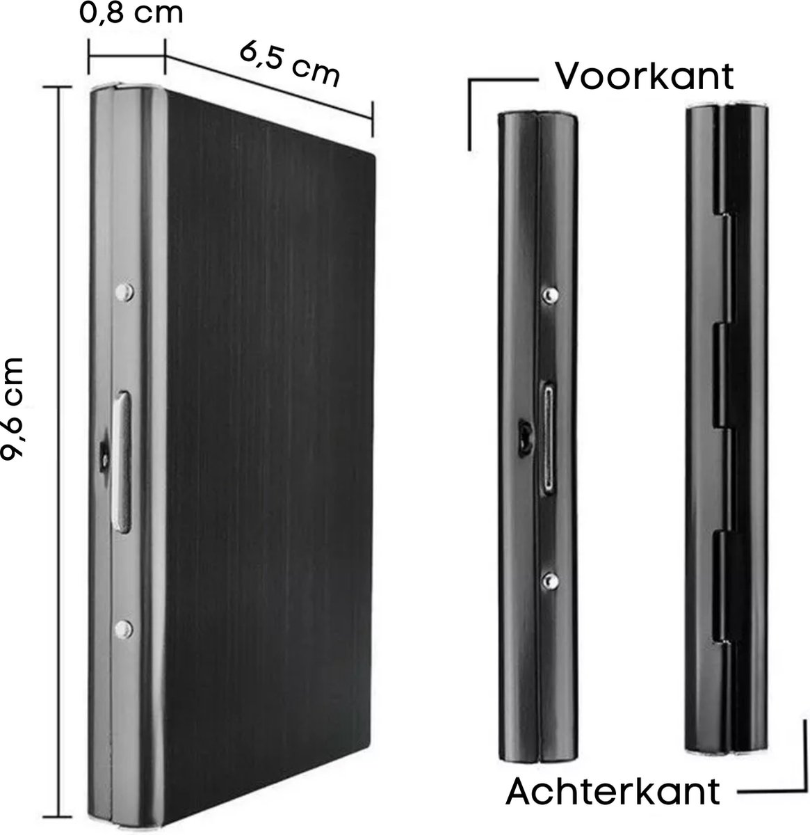 Roestvrij staal Pasjeshouder - Creditcardhouder - Rvs Metal Case Box - Portemonnee - RFID bescherming - Zwart van Merkloos / Sans marque — cadeau in Mode & Accessoires - foto 6