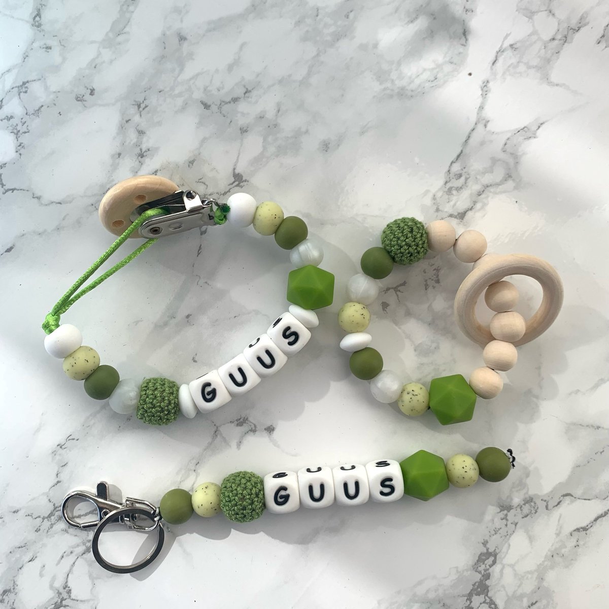 Goedkoopste Giftset baby - groen - gepersonaliseerd - verschillende kleuren