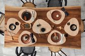 Set de table bio - Napperons de table bio - Dessous de verre - Bois - Motifs - Planches - 8 pièces