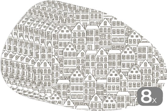 Set de table bio - Napperons bio - Sets de table - Maison - Motifs - Skyline - 8 pièces