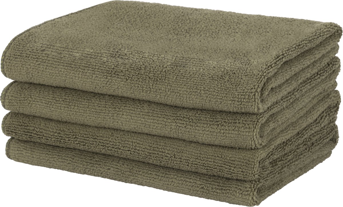 Goedkoopste Livello Microvezeldoek Olive (set van 12 doeken