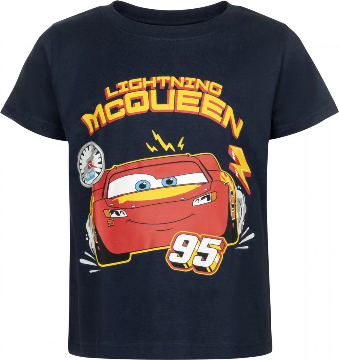 Cars T-shirt Zwart McQueen Maat 98/104