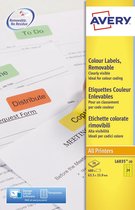 Avery étiquettes colorées détachables ft 63,5 x 33,9 mm (lxh), 480 pièces, 24 par feuille, jaune 5 pièces
