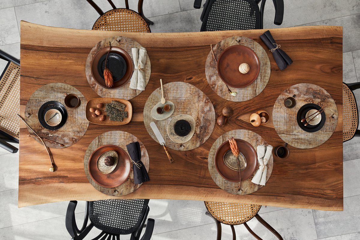 Ronde placemats - Onderlegger - Placemats rond - Boomschors - Boomstam - Hout - 10 stuks