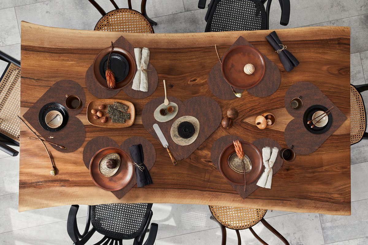 Onderleggers - Placemats - Placemats hartje - Metaal - Vintage - Roest print - Patroon - 10 stuks