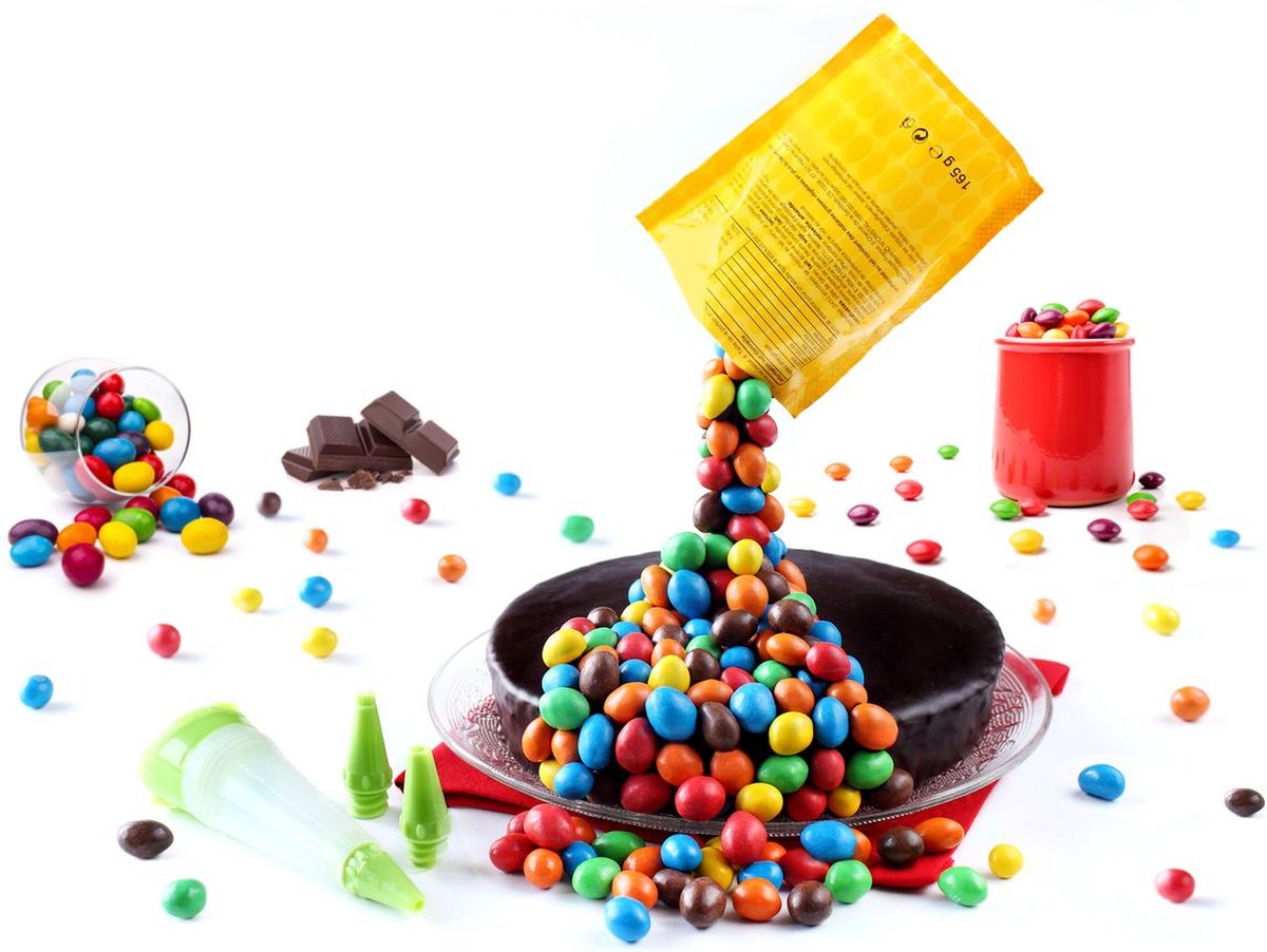 YK Design My Gravity Cake 2 – 2 Soepele Steunen + Siliconen Spuitpen met 3 Mondstukken