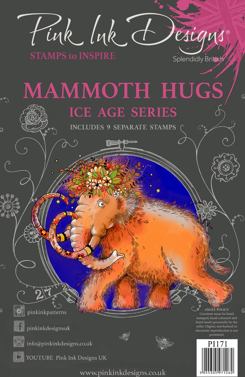 Pink Ink Designs Clear Stamp Set Mammoth Hugs 20,32x15,24c